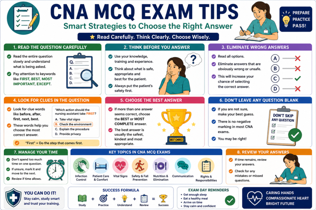 CNA mcq exam tips
