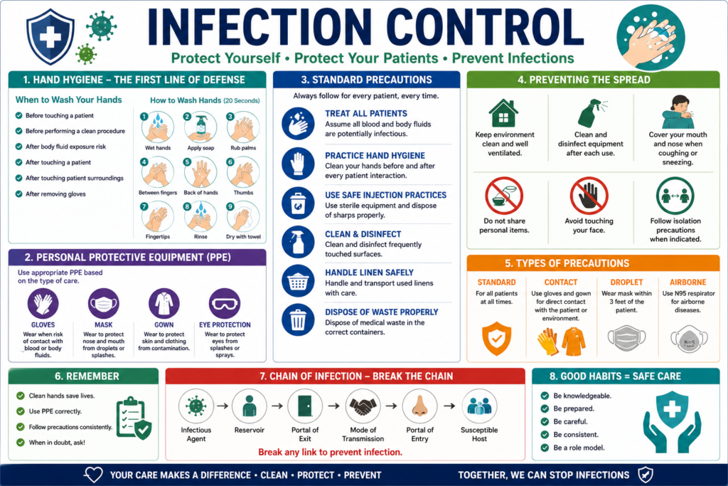infection control information for cna students