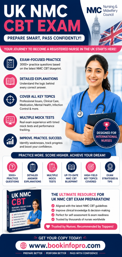 UK NMC CBT EXAM MCQS WITH ANSWERS AND EXPLANATION 